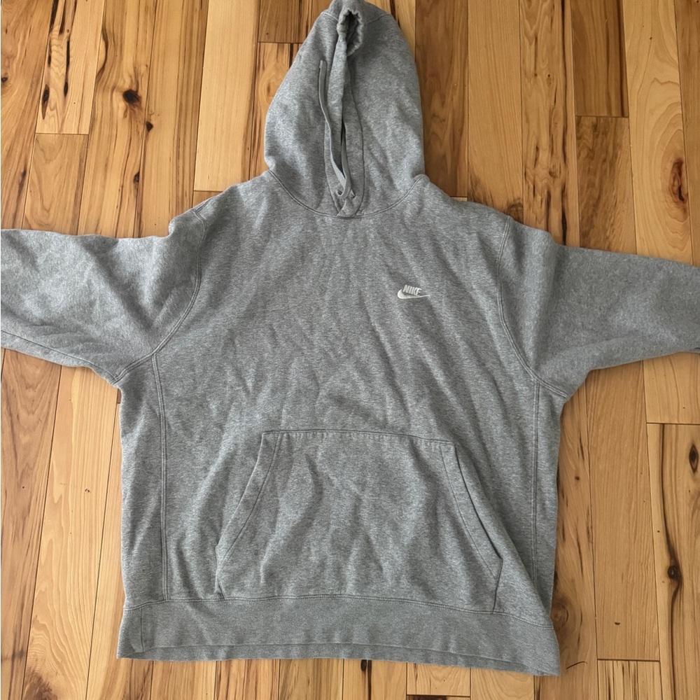 Nike Gray Crewneck Hoodie with Small Swoosh
